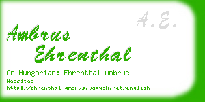ambrus ehrenthal business card